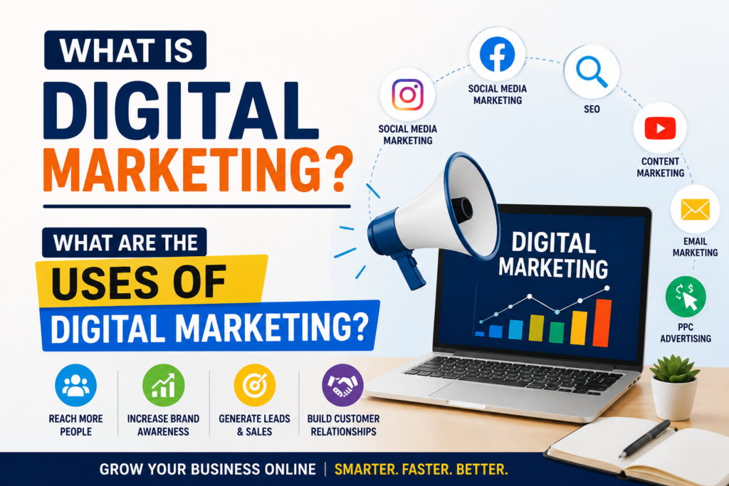 what is digital marketing and waht are the uses of digital marketing ?