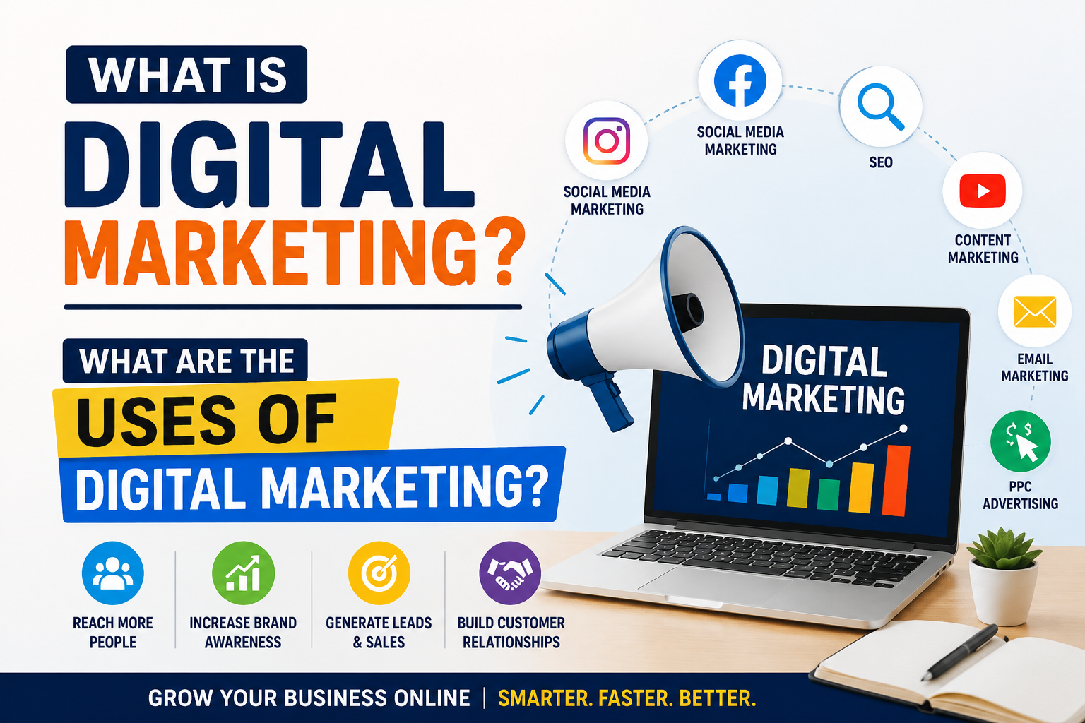 what is digital marketing and waht are the uses of digital marketing ?
